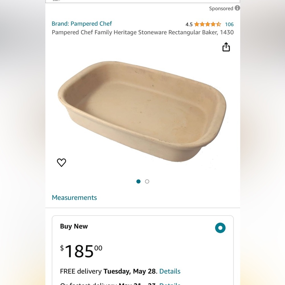 New! PAMPERED CHEF Family Heritage LOAF PAN. BARGAIN!!!!!!!!!!!!’